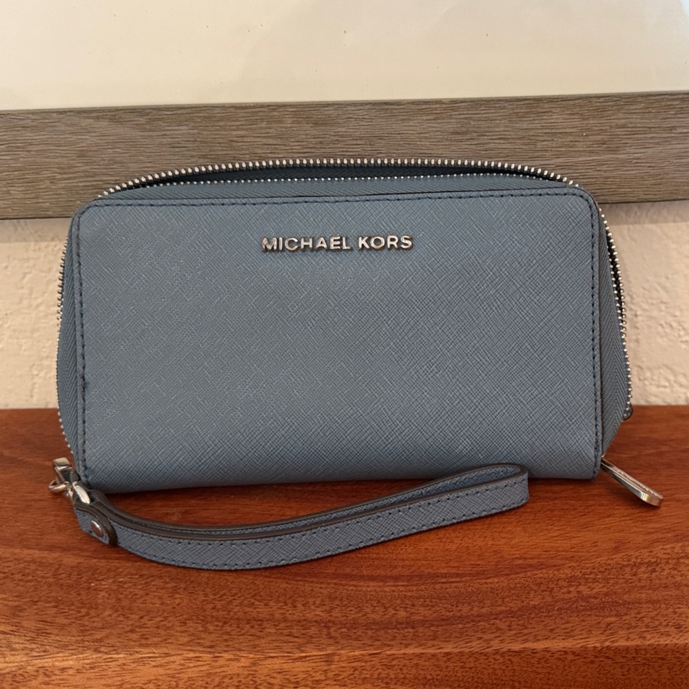 Michael Kors Slate Blue Wristlet - Make Me An Offer!!!